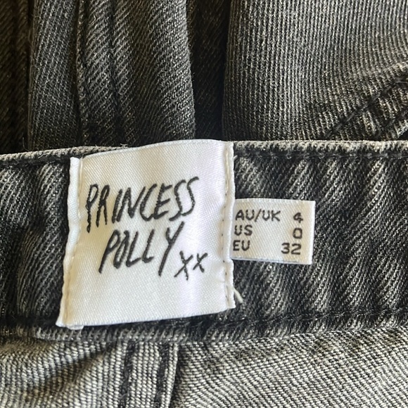 Princess Polly | High Rise Split Hem Wide Leg Rosalie Jeans Size 0 Y2K 90s - Picture 8 of 9
